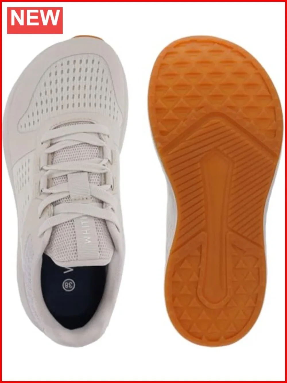 Wide Toe Box Running Shoes, Zero Drop Sole, Mesh Upper, EVA Midsole, Rubber